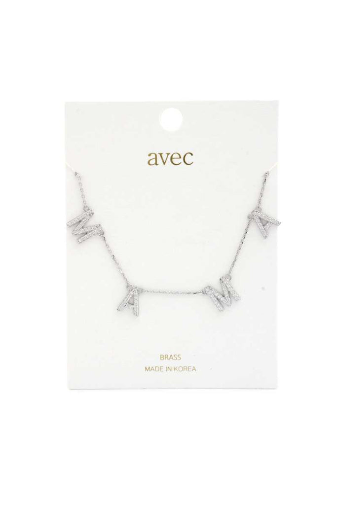 Mama Rhinestone Metal Necklace - Deals Kiosk