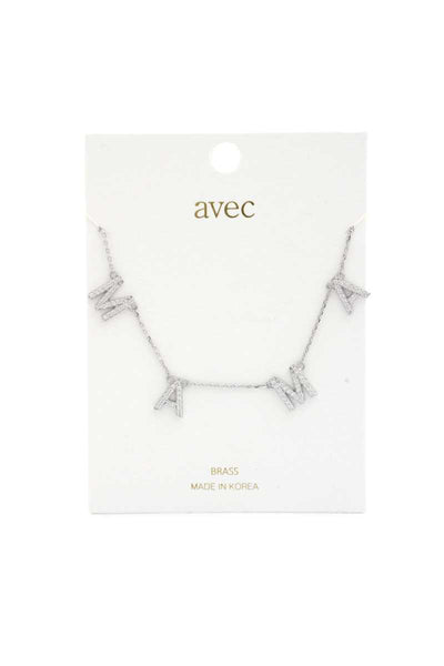 Mama Rhinestone Metal Necklace - Deals Kiosk