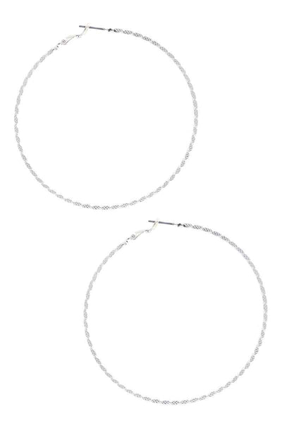 Lined Metal Hoop Earring - Deals Kiosk