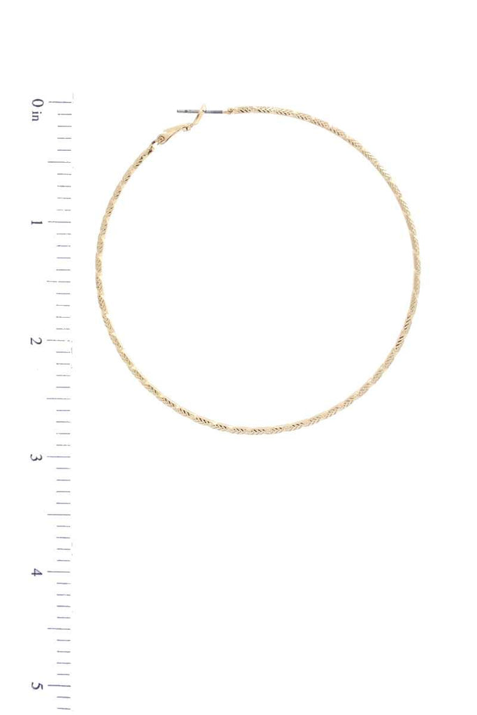 Lined Metal Hoop Earring - Deals Kiosk