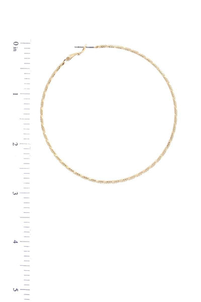 Lined Metal Hoop Earring - Deals Kiosk