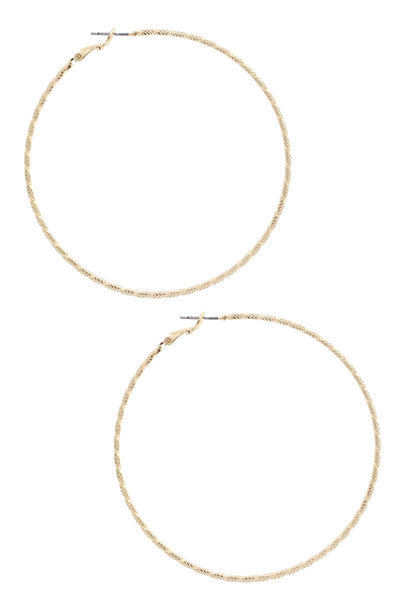 Lined Metal Hoop Earring - Deals Kiosk