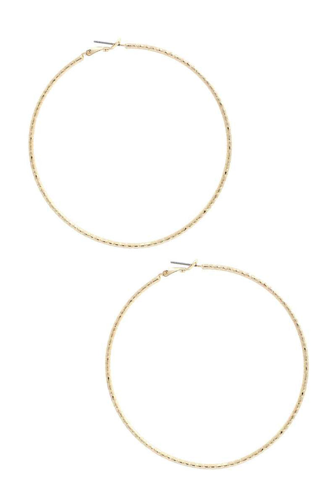 Lined Metal Hoop Earring - Deals Kiosk