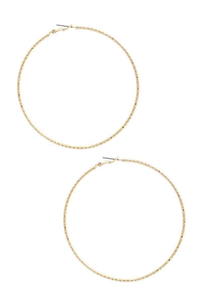 Lined Metal Hoop Earring - Deals Kiosk