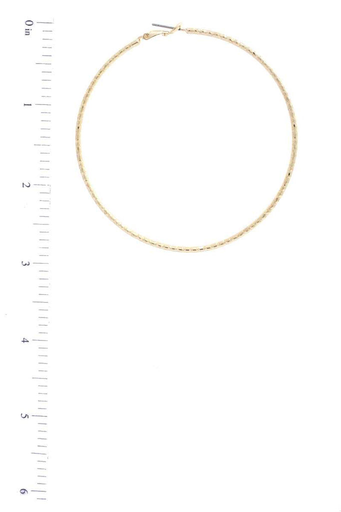 Lined Metal Hoop Earring - Deals Kiosk