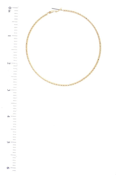 Lined Metal Hoop Earring - Deals Kiosk
