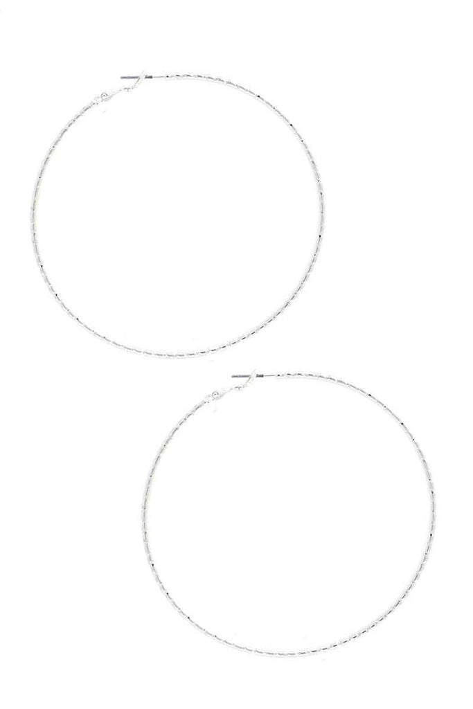 Lined Metal Hoop Earring - Deals Kiosk