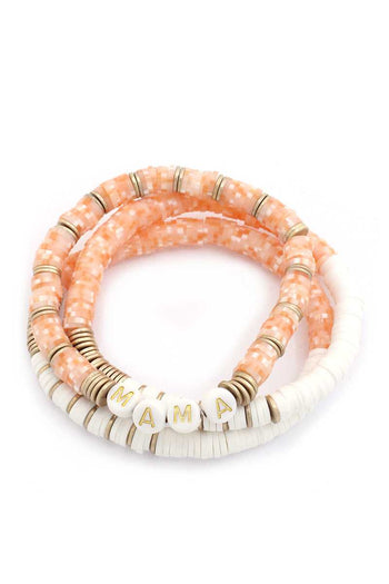 Mama Quote Rubber Bead Stackable Bracelet - Deals Kiosk