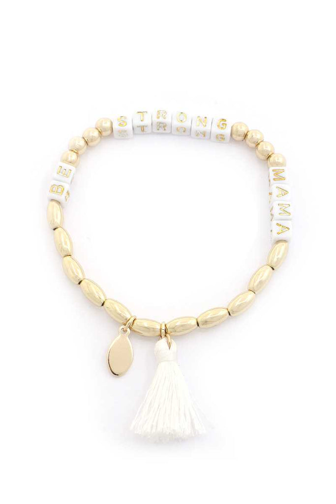 Be Strong Mama Beaded Tassel Bracelet - Deals Kiosk