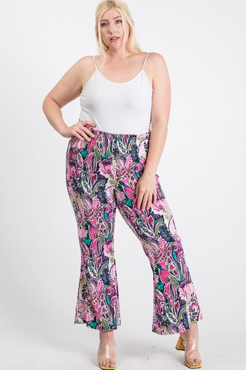 Flower Print With Bell Bottom Leggings - Deals Kiosk