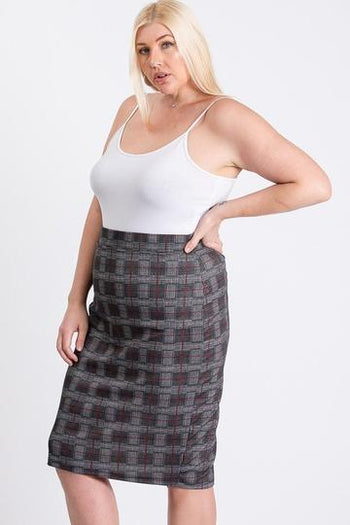 Black/grey Glen Plaid Skirt - Deals Kiosk