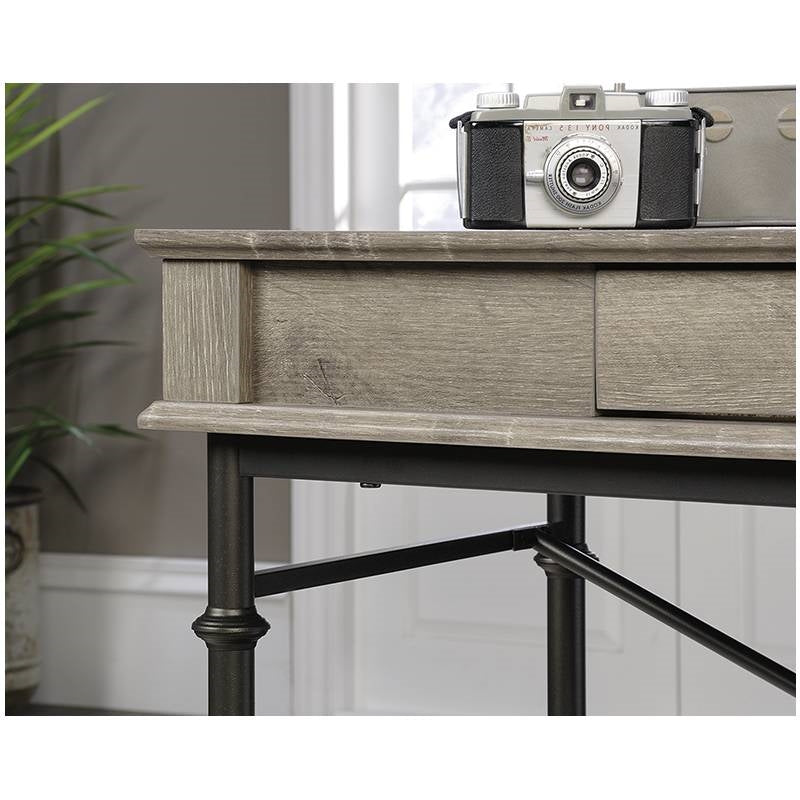 Farmhouse Oak Flip Down Drawer Writing Console Computer Desk - Deals Kiosk