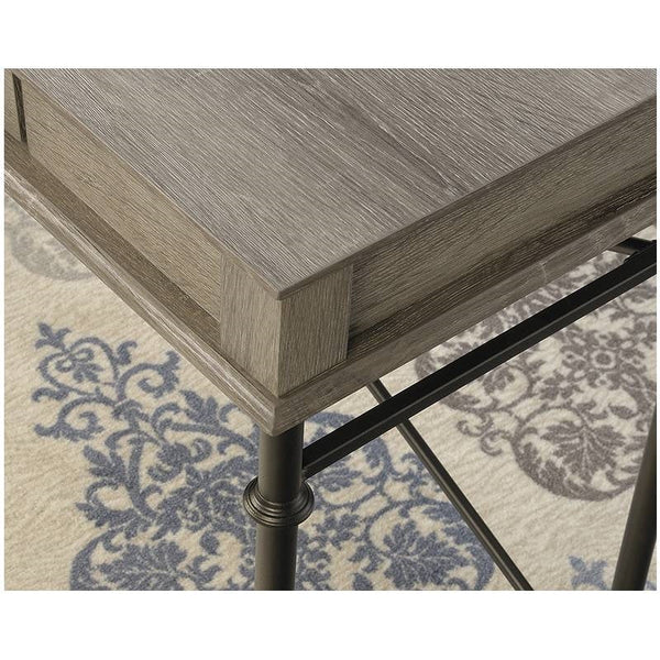 Farmhouse Oak Flip Down Drawer Writing Console Computer Desk - Deals Kiosk