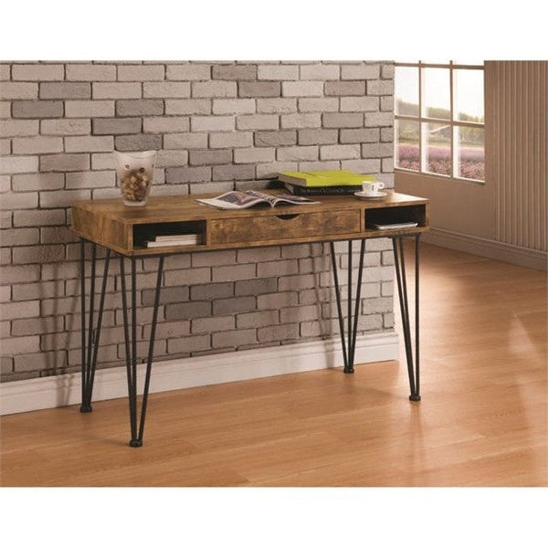 Farmhouse Rustic Home Office 1 Drawer Writing Desk - Deals Kiosk