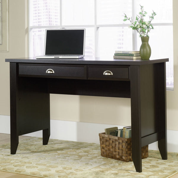 Computer Desk with Keyboard Tray in Dark Brown Mocha Espresso Wood Finish - Deals Kiosk