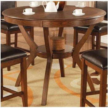Modern Classic 48-inch Round Dining Table in Medium Walnut Wood Finish - Deals Kiosk