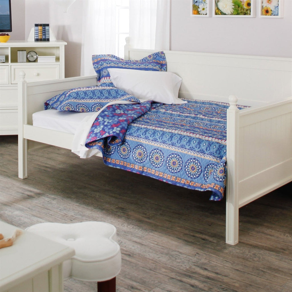 Full size White Wood Daybed with Pull Out Trundle - Deals Kiosk