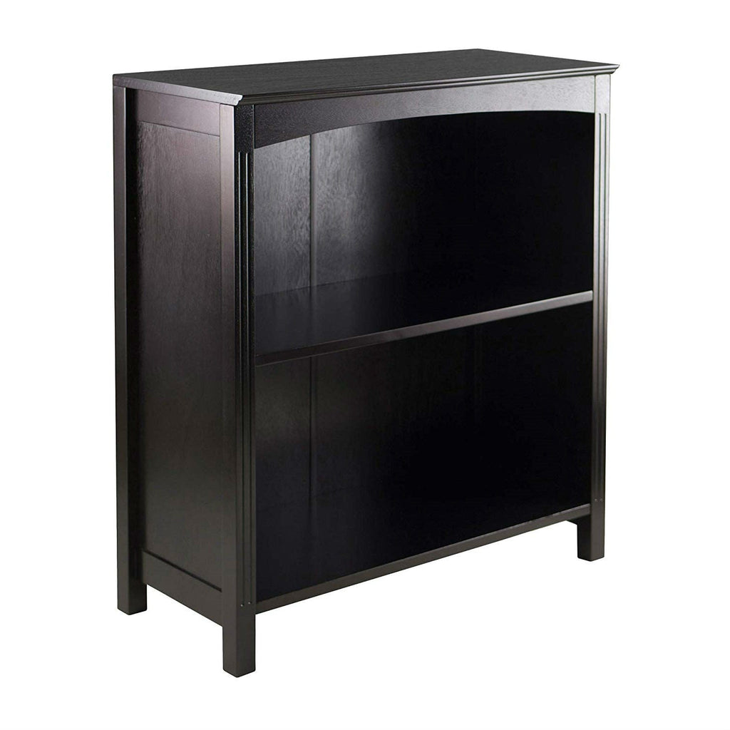 Espresso 3 Tier Bookcase Shelf with 2 Large Storage Baskets - Deals Kiosk