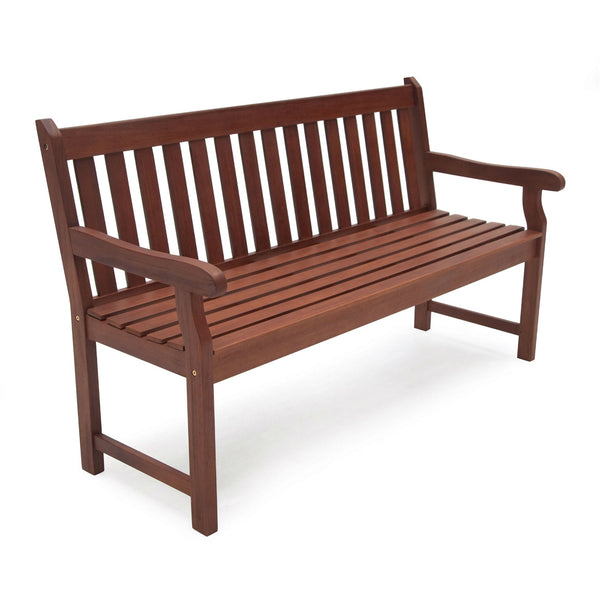 4-Ft Outdoor Love-seat Garden Bench in Natural Wood Finish - Deals Kiosk