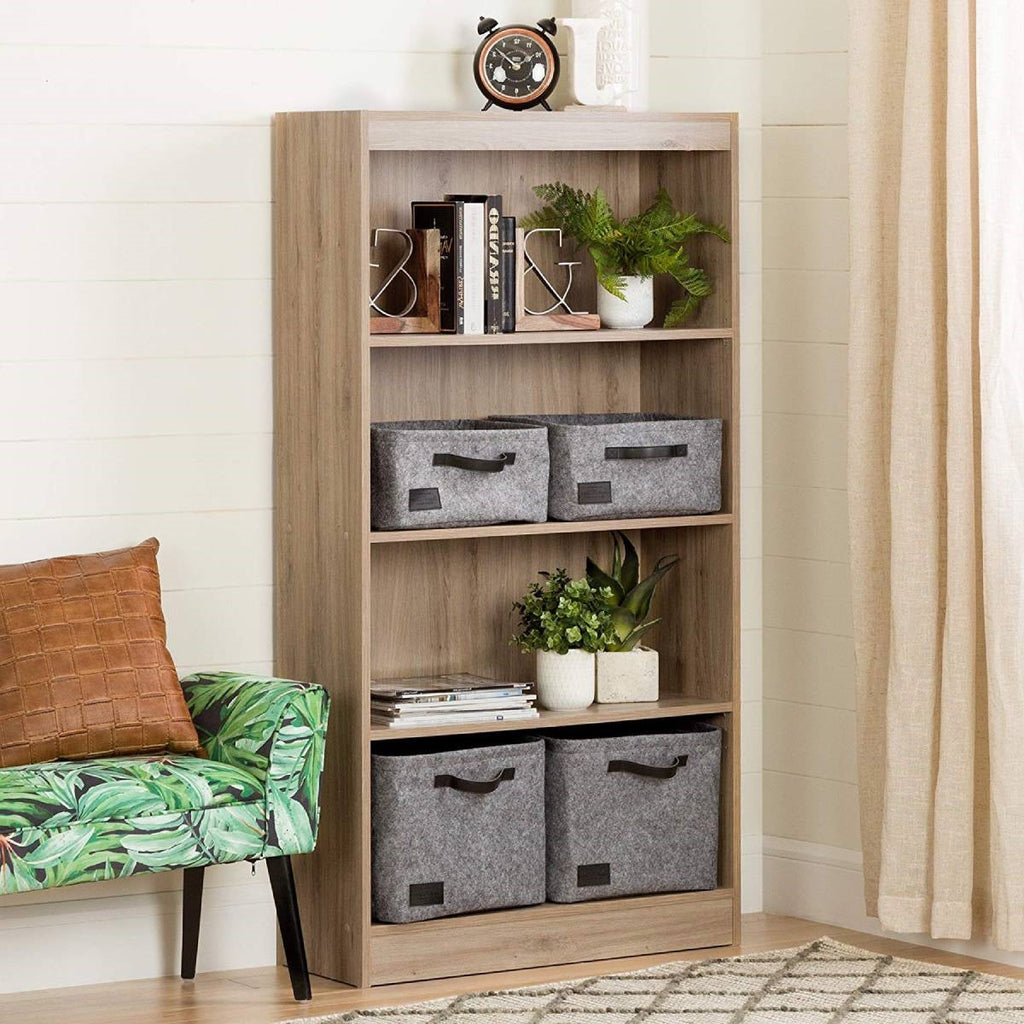 4-Shelf Bookcase in Natural Oak Finish - Deals Kiosk