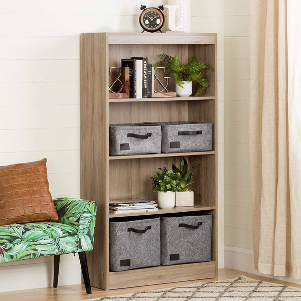 4-Shelf Bookcase in Natural Oak Finish - Deals Kiosk