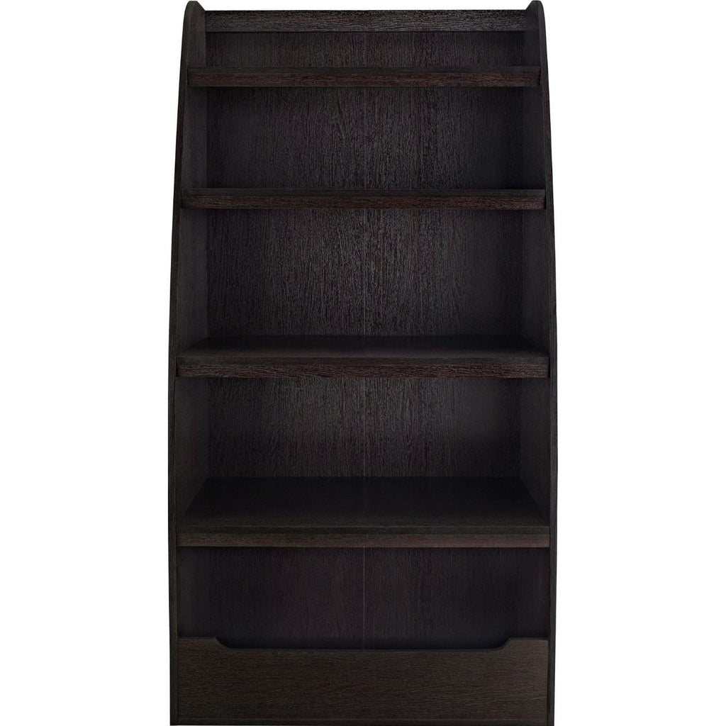 Kids 4-Shelf Bookcase in Espresso Wood Finish Childs Bedroom - Deals Kiosk