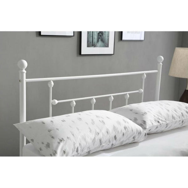 Full size White Classic Metal Platform Bed Frame with Headboard and Footboard - Deals Kiosk