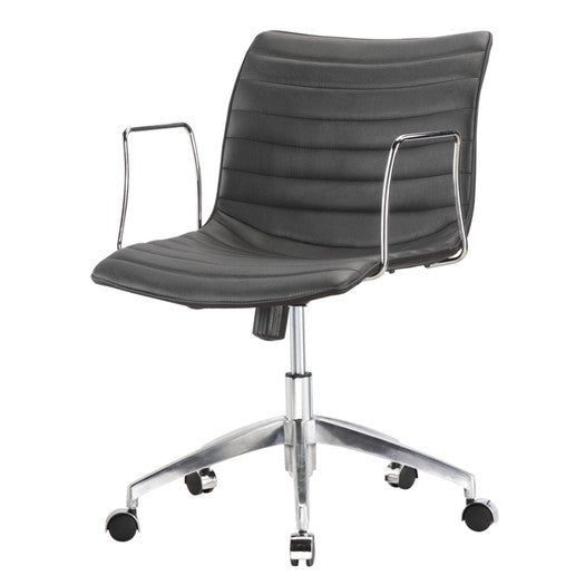 Black Mid-Back Modern Mid-Century Style Comfortable Office Chair - Deals Kiosk