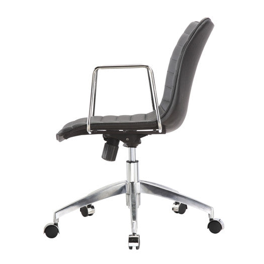 Black Mid-Back Modern Mid-Century Style Comfortable Office Chair - Deals Kiosk