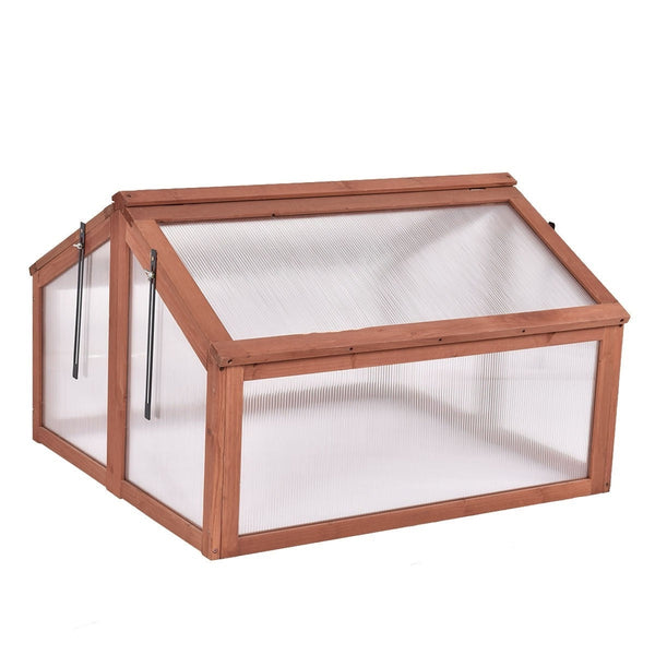 Farmhouse Double Box Wooden Small Portable Garden Greenhouse - Deals Kiosk