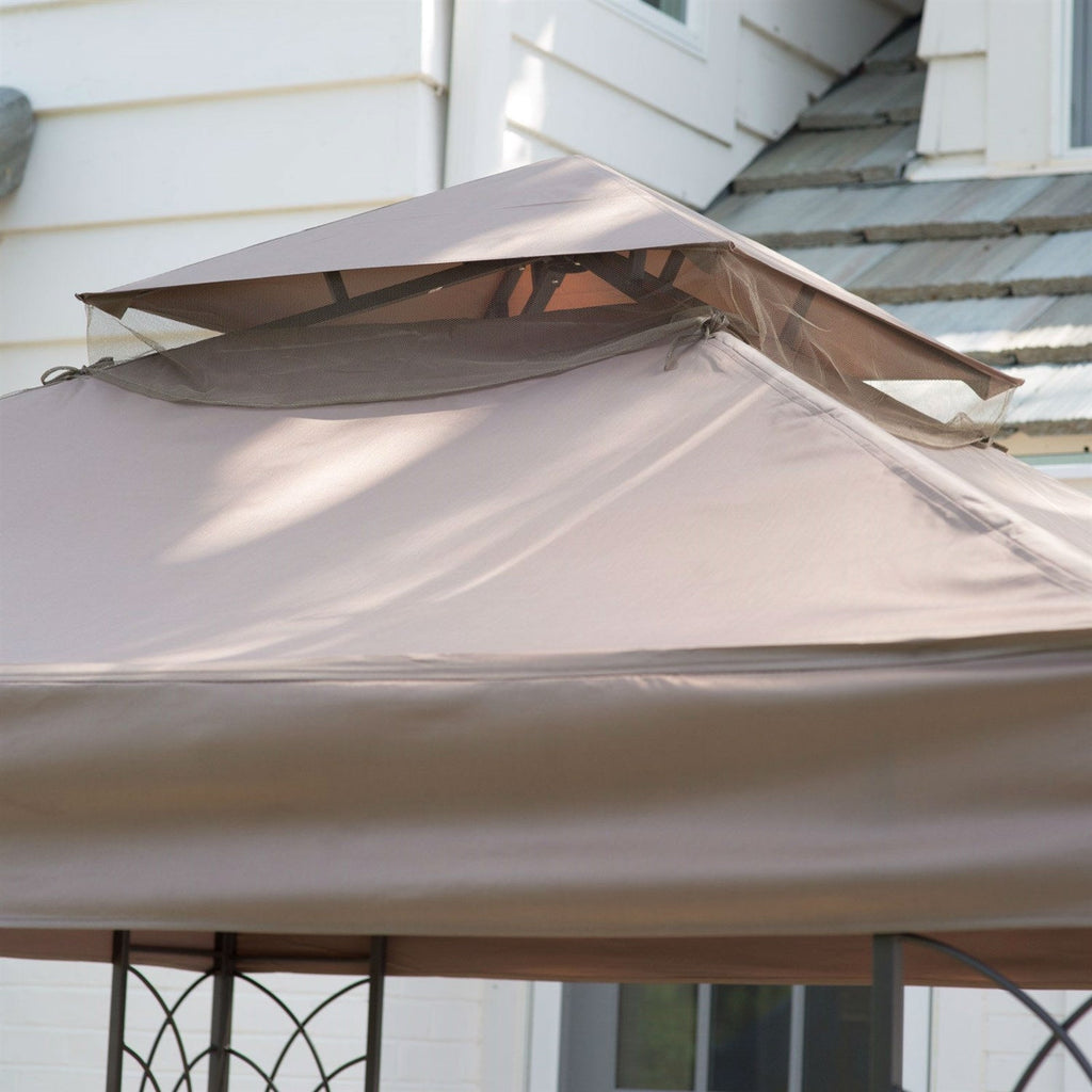 8 x 8-Ft Steel Frame Gazebo with Outdoor Weather Resistant Top Vent Canopy - Deals Kiosk