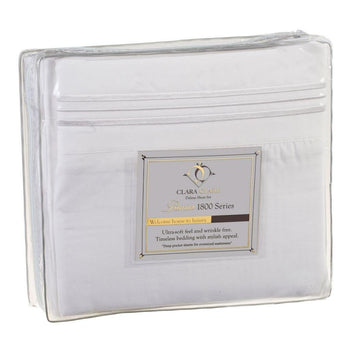 King size 4-piece Silky Soft Microfiber Sheet Set in White - Deals Kiosk