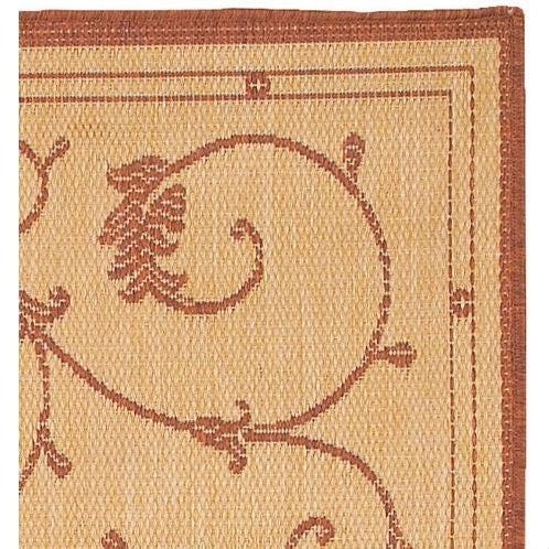 2' x 3'9 Floret Vines Leaves Floral Area Rug in Terracotta Natural - Deals Kiosk