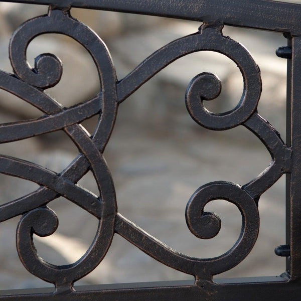 4-Ft Metal Garden Bench in Antique Black Finish - Deals Kiosk
