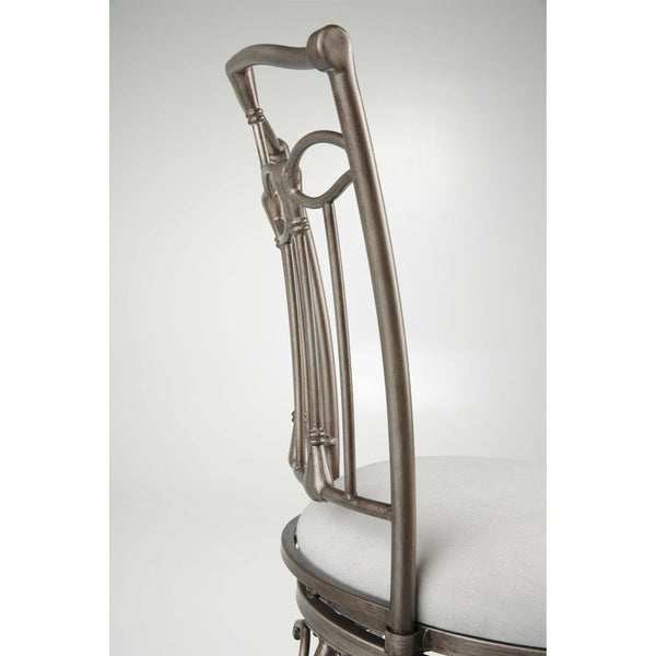 Bronze Metal Finish 30-inch Bar Stool with White Upholstered Swivel Seat - Deals Kiosk