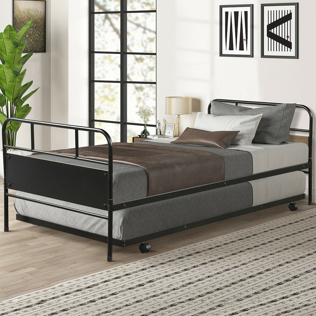 Farmhouse Twin Platform Daybed Guest with Trundle Frame Set - Deals Kiosk