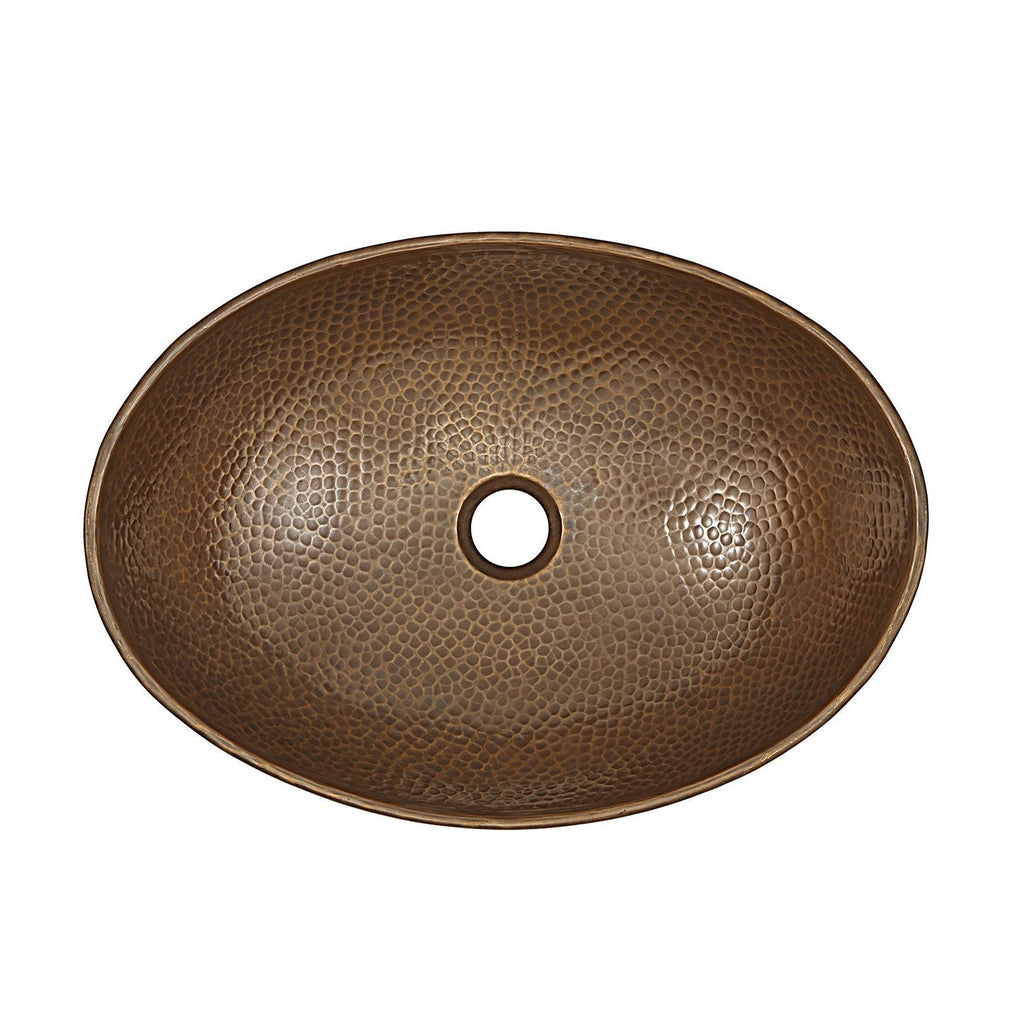 Hammered Copper Bath Vessel Sink Oval 19 x 14 inch - Deals Kiosk