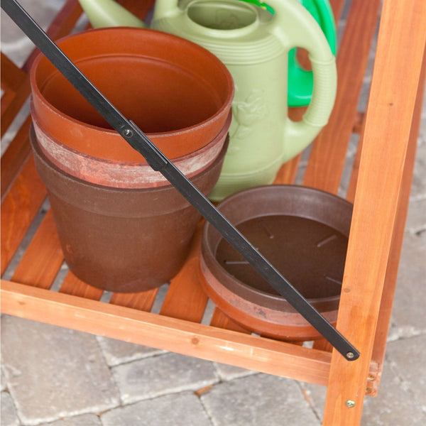 Outdoor Weather-Resistant Fir Wood Potting Bench Garden Table with Lattice Back - Deals Kiosk