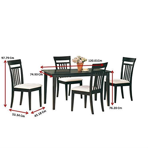 Casual Contemporary 5-Piece Dining Set in Dark Brown Wood Finish - Deals Kiosk