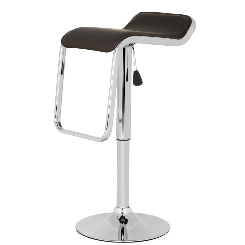 Modern Adjustable Height Bar Stool with Brown Faux Leather Swivel  Seat - Deals Kiosk