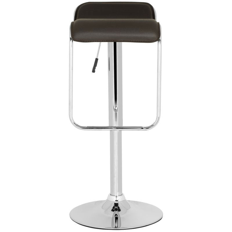 Modern Adjustable Height Bar Stool with Brown Faux Leather Swivel  Seat - Deals Kiosk