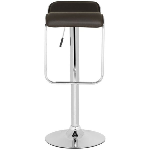 Modern Adjustable Height Bar Stool with Brown Faux Leather Swivel  Seat - Deals Kiosk