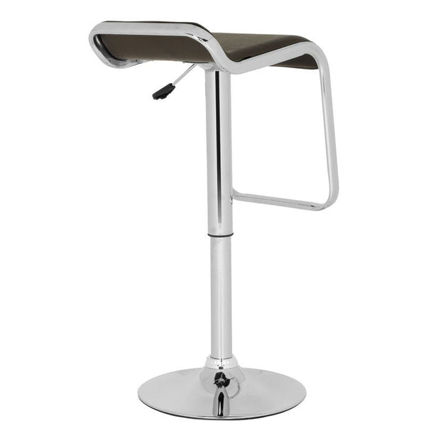 Modern Adjustable Height Bar Stool with Brown Faux Leather Swivel  Seat - Deals Kiosk