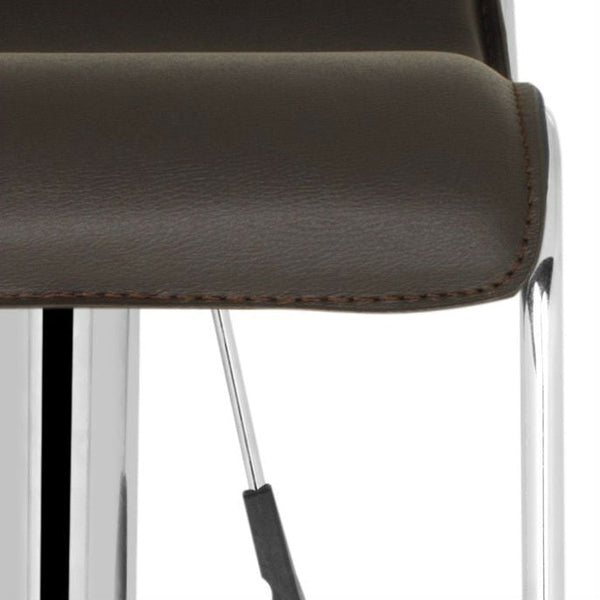 Modern Adjustable Height Bar Stool with Brown Faux Leather Swivel  Seat - Deals Kiosk