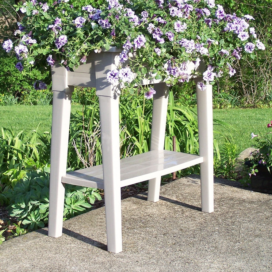 Elevated Planter Box in Desert Gray color Resin - Made in USA - Deals Kiosk