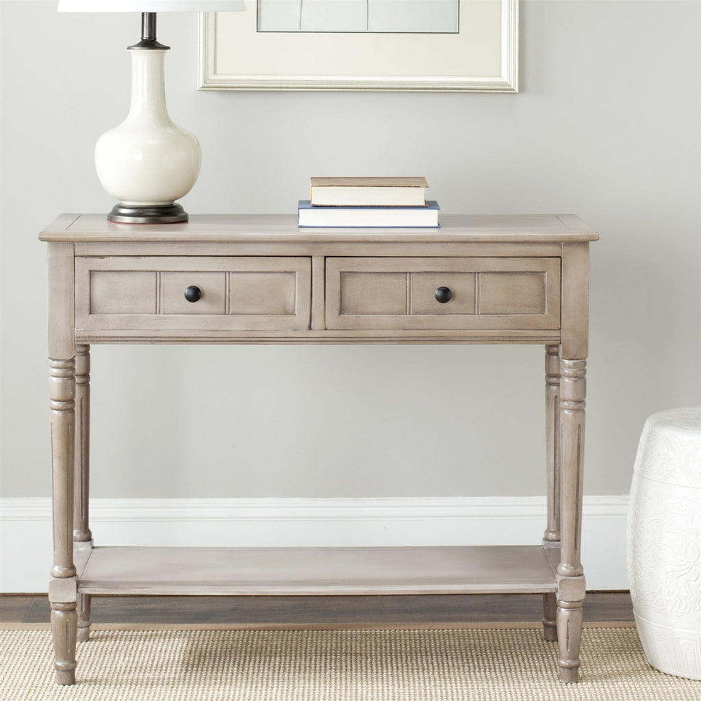 Console Accent Table Traditional Style Sofa Table in Distressed Cream - Deals Kiosk