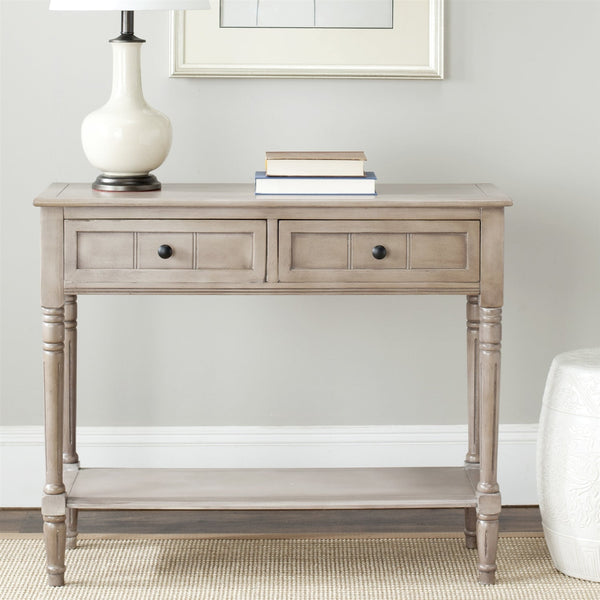 Console Accent Table Traditional Style Sofa Table in Distressed Cream - Deals Kiosk