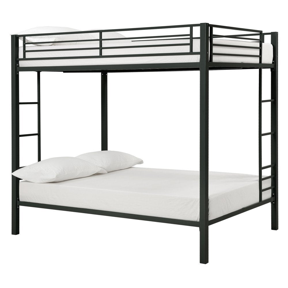 Full over Full size Sturdy Black Metal Bunk Bed - Deals Kiosk