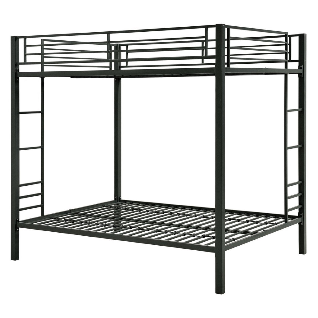 Full over Full size Sturdy Black Metal Bunk Bed - Deals Kiosk