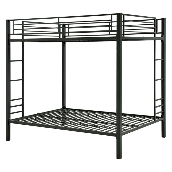Full over Full size Sturdy Black Metal Bunk Bed - Deals Kiosk